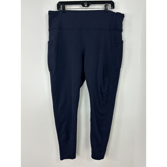 Athleta Altitude Stash High Rise Polartec Powerstretch Tights Navy Sz 2X 1079H4 - Picture 6 of 11